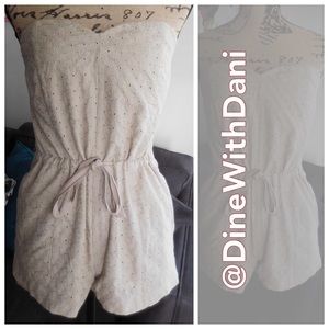 Khaki eyelet romper